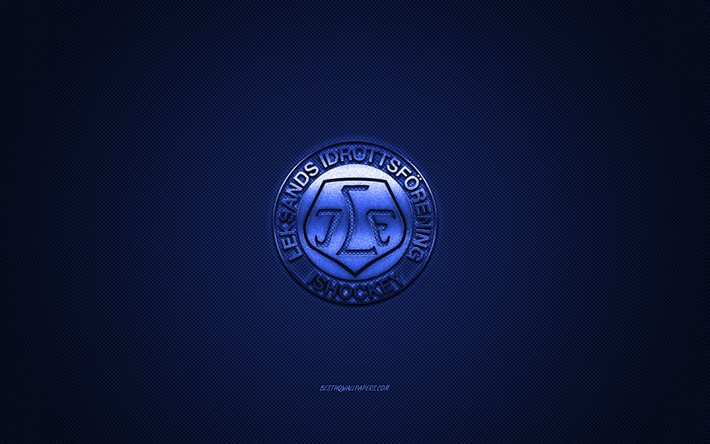 Leksands IF, Swedish hockey club, SHL, blue logo, blue carbon fiber background, ice hockey, Leksands, Sweden, Leksands IF logo, Swedish Hockey League