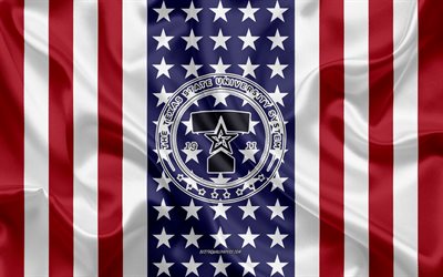 Emblema do Texas State University System, bandeira americana, logotipo do Texas State University System, Texas, EUA, Texas State University System