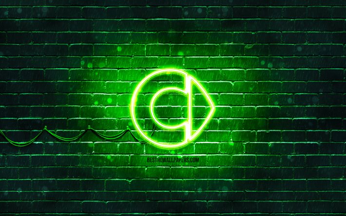 Logotipo inteligente verde, 4k, parede de tijolos verde, logotipo inteligente, marcas de carros, logotipo Smart neon, Smart