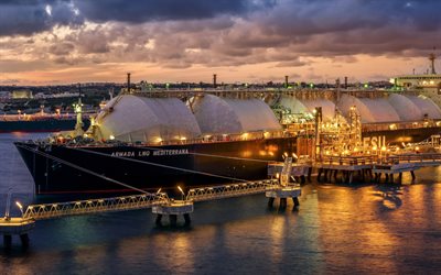 Armada LNG Mediterrana, petroleiro, armazenamento flutuante de g&#225;s natural, transporte de g&#225;s por mar, Malta
