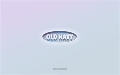 Old Navy logotipo, cortar texto 3d, fundo branco, Old Navy logotipo 3d, Old Navy emblema, Old Navy, logotipo em relevo, Old Navy emblema 3d