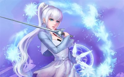 Valkoinen Lumi, miekka, manga, anime merkki&#228;, RWBY