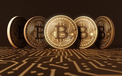 Bitcoin, BTC, guld mynt, crypto valuta, elektroniska pengar, Bitcoin begrepp, finans