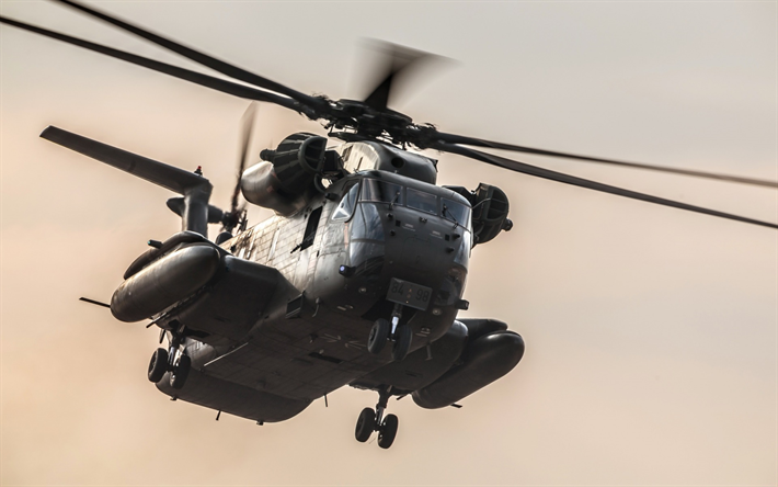 Sikorsky CH-53 Sea Stallion, CH-53GS, tunga transporter med helikopter, US Navy, Amerikansk helikopter, USA