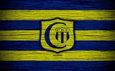 Deportivo Capiata FC, 4k, Paraguayan Primera Division, logo, soccer, football club, Paraguay, Deportivo Capiata, art, wooden texture, FC Deportivo Capiata
