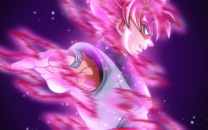 Download Wallpapers 4k Black Goku Super Saiyan Pink Art