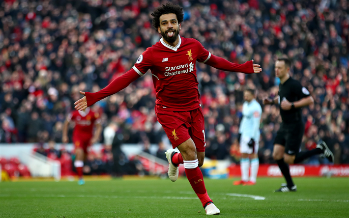 Mohamed Salah, 4k, Liverpool FC, Egiziano, giocatore di football, obiettivo, Premier League, calcio gioco