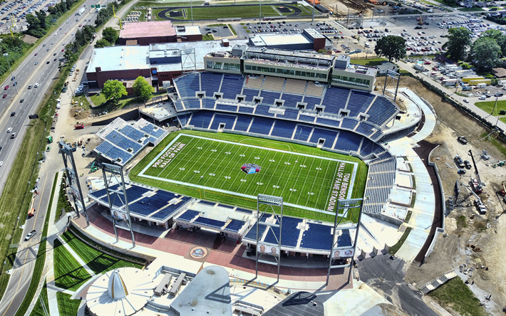 Tom Benson Hall of Fame Stadium, 4k, aerial view, Fawcett Stadium, NFL, american football stadium, USA, american stadiums, NFL stadiums