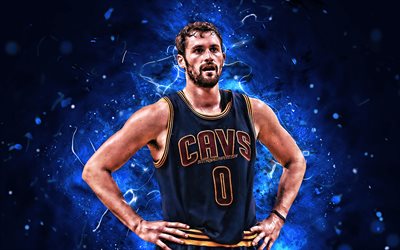 Kevin Love, close-up, NBA, basketball stars, Cleveland Cavaliers, Kevin Wesley Love, CAVS, neon lights, realtristan13, basketball, creative, CAVS 0