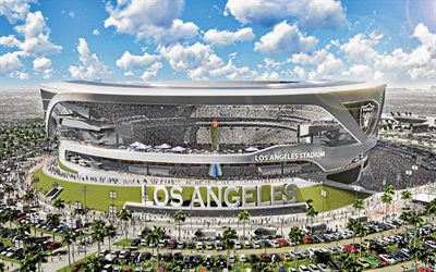 Los Angeles Stadium, 4k, aerial view, Los Angeles Raiders Stadium, NFL, Raiders new stadium, american football stadium, LA Raiders, USA, Los Angeles Raiders, american stadiums, NFL stadiums