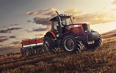 Massey Ferguson 7415, plantera vete, s&#229;dd f&#228;ltet begrepp, seeder, nya traktor, Massey Ferguson, jordbruksmaskiner