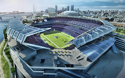Rams New Stadium, 4k, New LA Stadium, aerial view, Los Angeles Rams Stadium, NFL, american football stadium, LA Rams, USA, Los Angeles Rams, american stadiums, NFL stadiums