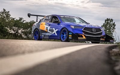 Acura TLX, 2019, tuning TLX, racing car, race track, Japanese cars, Acura