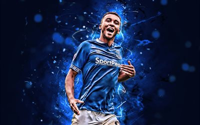 Dominic Calvert-Lewin, engelska fotbollsspelare, Everton FC, fotboll, Dominic Nathaniel Calvert-Lewin, Premier League, neon lights