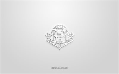 Portmore United FC, creative 3D logo, white background, Jamaican football club, National Premier League, Spanish Town, Jamaica, 3d art, football, Portmore United FC 3d logo