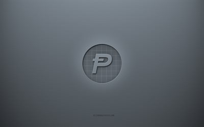 PotCoin logo, gray creative background, PotCoin sign, gray paper texture, PotCoin, gray background, PotCoin 3d sign