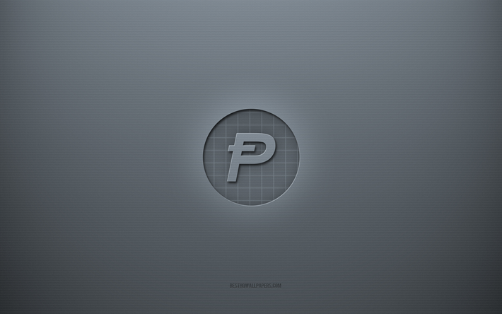 PotCoin logo, gray creative background, PotCoin sign, gray paper texture, PotCoin, gray background, PotCoin 3d sign