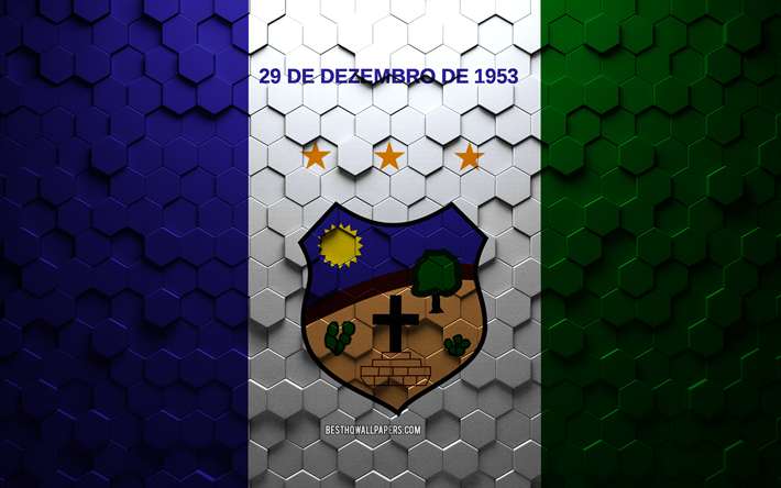 Flag of Santa Cruz do Capibaribe, honeycomb art, Santa Cruz do Capibaribe hexagons flag, Santa Cruz do Capibaribe 3d hexagons art, Santa Cruz do Capibaribe flag