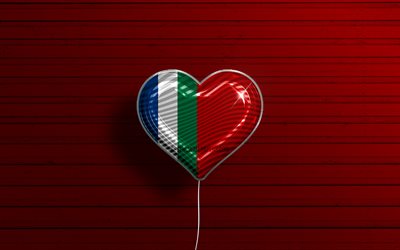 ich liebe südmolukken, 4k, realistische luftballons, roter holzhintergrund, tag der südmolukken, indonesische provinzen, flagge der südmolukken, indonesien, ballon mit flagge, provinzen indonesiens, südmolukken-flagge, südmolukken