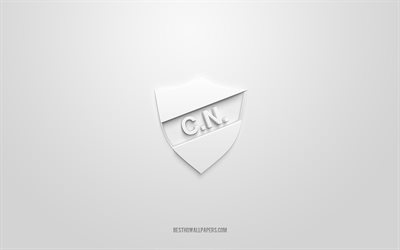 club nacional, luova 3d-logo, valkoinen tausta, paraguayn jalkapalloseura, paraguayan primera division, paraguay, 3d-taide, jalkapallo, club nacional 3d-logo