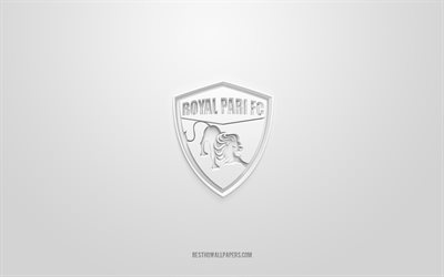 رويال باري, شعار 3d الإبداعية, خلفية بيضاء, بوليفيا دوري الدرجة الأولى, 3d شعار, نادي كرة القدم البوليفي, بوليفيا, فن ثلاثي الأبعاد, كرة القدم, شعار royal pari fc ثلاثي الأبعاد