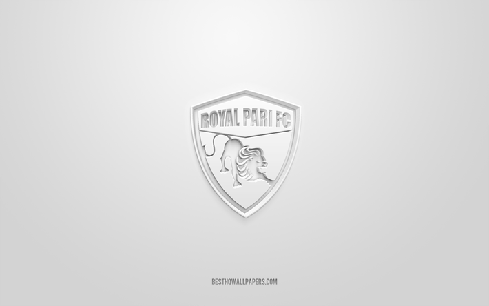 Royal Pari FC, creative 3D logo, white background, Bolivia Primera Division, 3d emblem, Bolivian football Club, Bolivia, 3d art, football, Royal Pari FC 3d logo