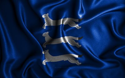 South Ostrobothnia flag, 4k, silk wavy flags, Finnish regions, Day of South Ostrobothnia, Flag of South Ostrobothnia, fabric flags, 3D art, South Ostrobothnia, Regions of Finland, Finland