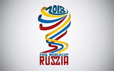 FIFA World Cup 2018, minimaalinen, Ven&#228;j&#228; 2018, jalkapallo, FIFA, logo, Soccer World Cup