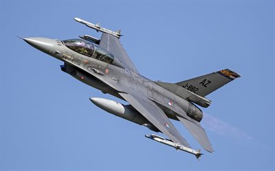 General Dynamics F-16 Fighting Falcon, F-16BM, American fighter, military aircraft, 4 generation fighter, US Air Force, USA