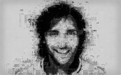 David Guetta, 4k, creative art portrait, newspaper art, portrait of letters, French DJ, David Pierre Guetta, poster