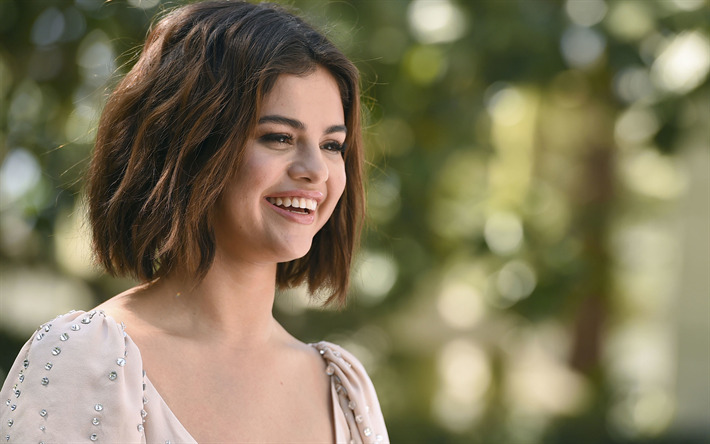 Selena Gomez, sorriso, photoshoot, 2018, la bellezza, la superstar, cantante, bruna