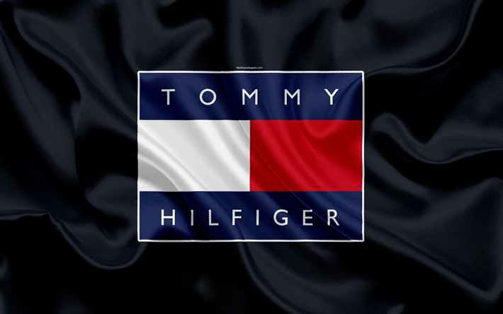 Download wallpapers Tommy Hilfiger, logo, emblem, 4k, silk texture ...