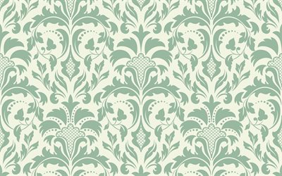 gr&#252;ne vintage-textur, gr&#252;n, retro-hintergrund, floral nahtlose textur, retro-textur, hintergrund mit ornamenten