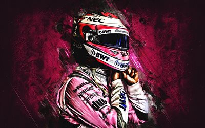 Sergio Perez, grunge, Formel 1, mexikansk racerf&#246;rare, F1, SportPesa Racing Punkt F1 Team, Checo Perez, lila sten, Formula One