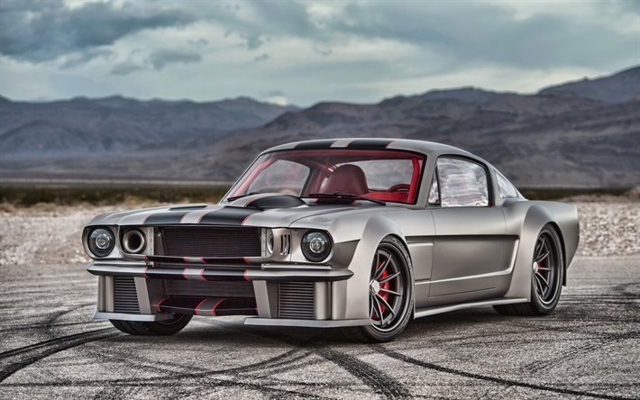 ford mustang teufelskreis, 4k, supercars, 1965 autos, retro-autos, zeitlose kustoms, tuning -, muscle-cars, 1965 ford mustang, amerikanische autos, ford