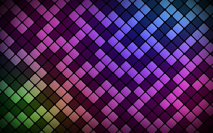 colorful mosaic, rhombuses patterns, colorful lines, abstract art, mosaic patterns, colorful backgrounds, mosaic textures, background with mosaic