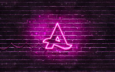 Afrojack lila logotyp, 4k, superstars, holl&#228;ndska Dj: s, lila brickwall, Afrojack logotyp, Nick van de Wall, Afrojack, musik stj&#228;rnor, Afrojack neon logotyp