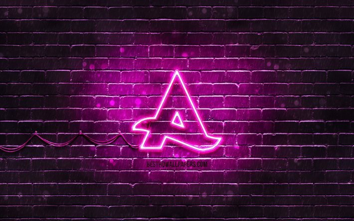 Afrojack lila logotyp, 4k, superstars, holl&#228;ndska Dj: s, lila brickwall, Afrojack logotyp, Nick van de Wall, Afrojack, musik stj&#228;rnor, Afrojack neon logotyp