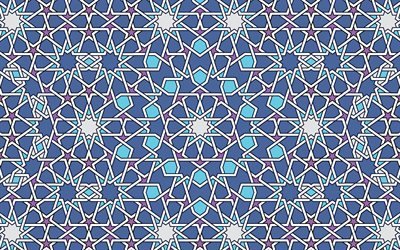 İslam s&#252;sleme doku, yıldız, doku, mavi s&#252;s doku, İslam doku, mavi geometrik arka plan, İslam desen