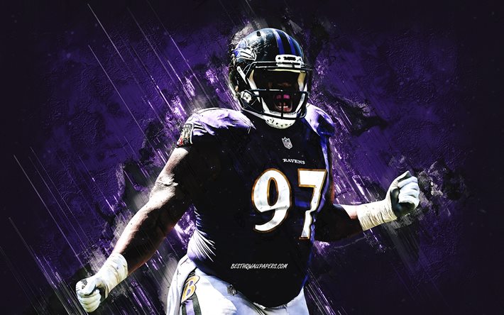 Michael Pierce, Minnesota Vikings, NFL, Football americano, Purple Stone Background, National Football League, USA