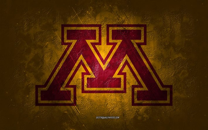 Download Wallpapers Minnesota Golden Gophers American Football Team Yellow Background