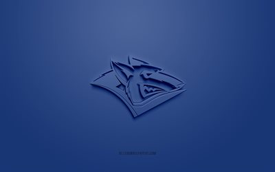 Metallurg Magnitogorsk, creative 3D logo, blue background, KHL, 3d emblem, Russian hockey club, Kontinental Hockey League, Magnitogorsk, Russia, 3d art, hockey, Metallurg Magnitogorsk 3d logo