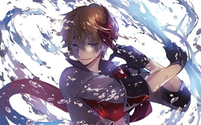 Tartaglia, artwork, Genshin Impact, manga, protagonist, underwater, Tartaglia Genshin Impact, warrior
