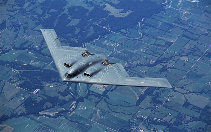 Northrop B-2 Spirit, pesanti bombardieri strategici, US Air Force, aerei militari nel cielo, stati UNITI, stealth