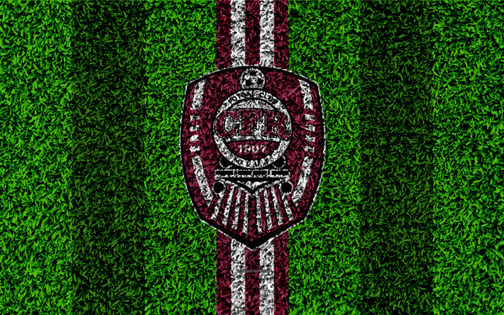 Download Download wallpapers CFR 1907 Cluj, 4k, logo, football lawn, Romanian football club, brown white ...