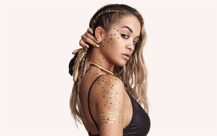 Rita Ora, photoshoot, black dress, British singer, young star, UK