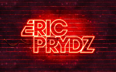 Eric Prydz rete logo, Pryda, 4k, superstar, svedese Dj, rosso, muro di mattoni, Cirez D, Eric Sheridan Prydz, star della musica, Eric Prydz neon logo Eric Prydz logo, Sheridan, Eric Prydz