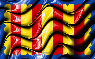 westerlon lippu, 4k, belgian kaupungit, westerlon p&#228;iv&#228;, 3d-taide, westerlo, westerlo 3d lippu, westerlon aaltoileva lippu, belgia, eurooppa