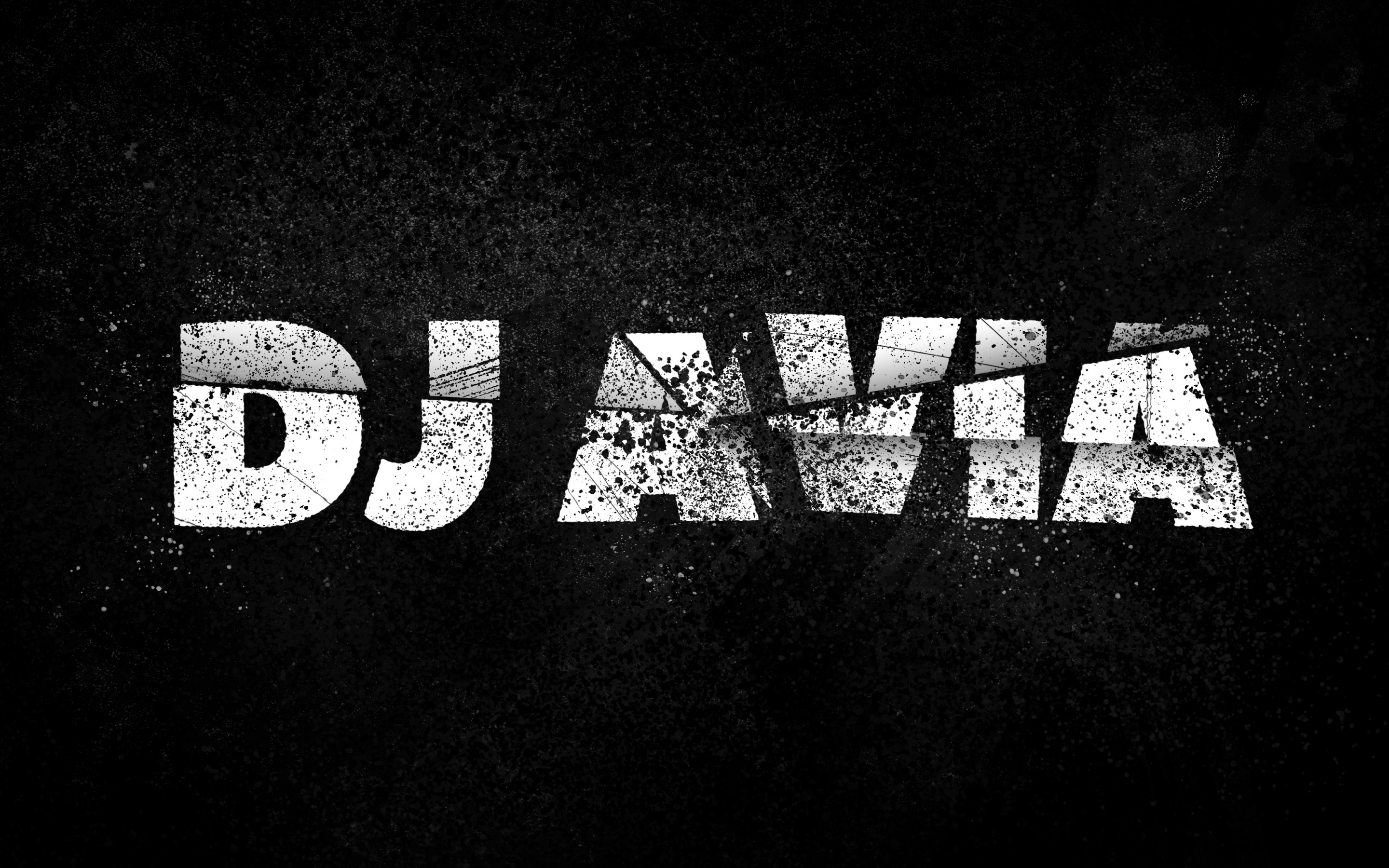DJ AVIA, grunge art, black background, DJ AVIA logo, Kazakhstan DJ, DJ AVIA emblem