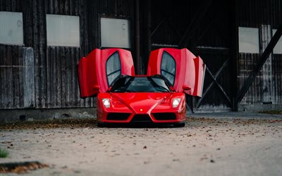 Ferrari Enzo, front view, exterior, supercar, red Ferrari Enzo, Italian sports cars, Ferrari